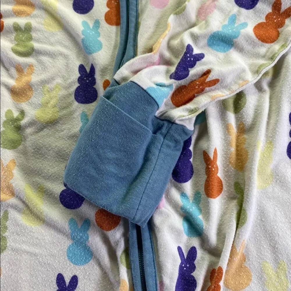 Emerson Bamboo Colorful Bunny Print Full Zip One Piece Footie Sleeper 18-24M